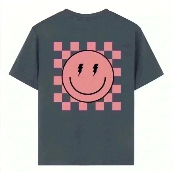 Gray smiley face t shirt - Picture 2 of 4